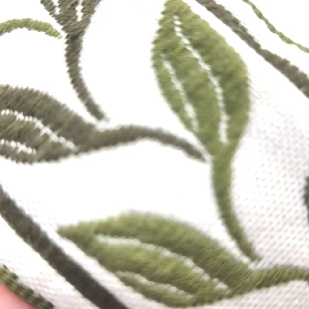 Embroidered green leaf headband